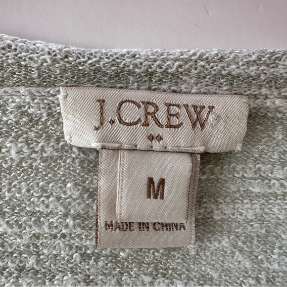 J. Crew sweater with v-neck, 3/4 length sleeves, high-low hem, linen blend knit - Picture 7 of 11